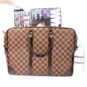 2010年新作 Louis Vuitton 激安 ルイヴィトン 新品　ダミエ ポルトド キュマン・ヴォワヤージュGM ビジネスバッグ ダークブラウン N41122