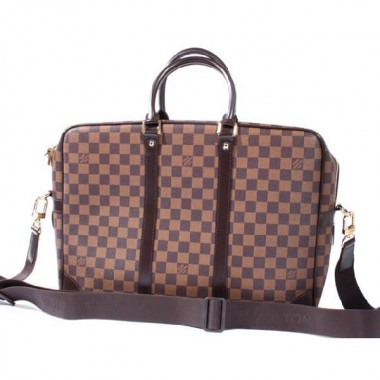 2010年新作 Louis Vuitton 激安 ルイヴィトン 新品　ダミエ ポルトド キュマン・ヴォワヤージュGM ビジネスバッグ ダークブラウン N41122