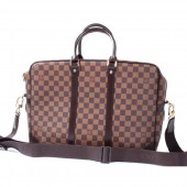 2010年新作 Louis Vuitton 激安 ルイヴィトン 新品　ダミエ ポルトド キュマン・ヴォワヤージュGM ビジネスバッグ ダークブラウン N41122