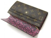 2011年春夏新作　Louis Vuitton 激安　ルイヴィトン 新品　モノグラム　長財布　ポルトフォイユ・サラ　レオパード　ルージュフォーヴィスト　M60106