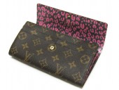 2011年春夏新作　Louis Vuitton 激安　ルイヴィトン 新品　モノグラム　長財布　ポルトフォイユ・サラ　レオパード　ルージュフォーヴィスト　M60106