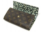 2011年春夏新作　Louis Vuitton 激安　ルイヴィトン 新品　モノグラム　長財布　ポルトフォイユ・サラ　レオパード　ブルーアンフィニ　M60104