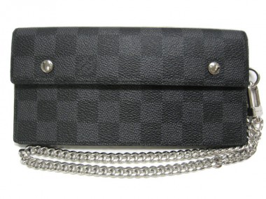 09新作！Louis Vuitton 激安　ルイヴィトン 新品　ダミエ・グラフィット　財布　チェーン付長札　ポルトフォイユ・アコルデオン　N60023