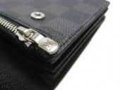 09新作！Louis Vuitton 激安　ルイヴィトン 新品　ダミエ・グラフィット　財布　チェーン付長札　ポルトフォイユ・アコルデオン　N60023