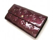 2011年春夏新作　Louis Vuitton 激安　ルイヴィトン 新品　ヴェルニ　財布　ファスナー付き長札　ポルトフォイユ・サラ　ルージュフォーヴィスト　M91521