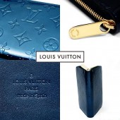 09新作 とってもシックな新カラーのブルーニュイ★ ルイヴィトン 新品/Louis Vuitton 激安◆モノグラムヴェルニ◆ジッピーラウンド長財布 ブルーニュイ◆M93722