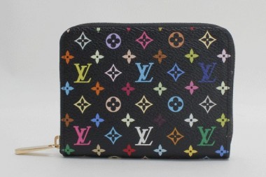 2011年新作　新色　Louis Vuitton 激安　ルイヴィトン 新品　モノグラム・マルチカラーキャンバス　ノワール×ヴィオレ　ジッピーコインパース　M60268