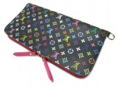 Louis Vuitton 激安　ルイヴィトン 新品　マルチカラー　財布　ポルトフォイユ・アンソリット　ノワールｘグルナード（ピンク）　M93754