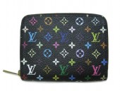 Louis Vuitton 激安　ルイヴィトン 新品　モノグラム・マルチカラー　コインケース　ジッピー・コインパース　ノワールｘグルナード（ピンク）　M93740