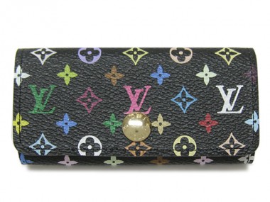 2011年新作　新色　Louis Vuitton 激安　ルイヴィトン 新品　モノグラム・マルチカ4連キーケース　ノワールxヴィオレ（パープル）　M60284