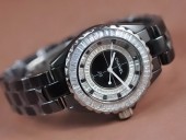 シャネル 新作＆送料込Chanel J12 Joaillerie Ladies Black/Black/Clear Jap Quartz腕時計 J-CH0056
