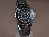シャネル 新作＆送料込 Chanel J12 TT Black Ceramic Num Markers Ladies Japanese Quart腕時計 J-CH0044