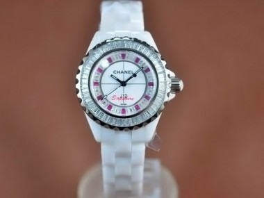 シャネル 新作＆送料込 Chanel J12 Joaillerie Ladies White/Red/Clear Jap Quartz腕時計J-CH0062
