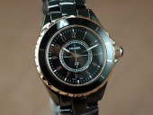 シャネル 新作＆送料込Chanel Watches J12 TT Black Ceramic Num Markers Ladies Japanese Quartz腕時計 J-CH0034