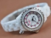 シャネル 新作＆送料込 Chanel J12 Joaillerie Ladies White/Red/Clear Jap Quartz腕時計J-CH0062