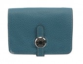 HERMES Dogon エルメス 新作＆送料込　ドゴンコインケース ブルージーン トゴ シルバー金具 HRQ-b043