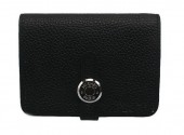 HERMES Dogon エルメス 新作＆送料込　ドゴンコインケース ブラック トゴ シルバー金具 HRQ-b039
