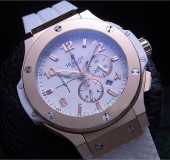 HUBLOT　ビッグ・バン ホワイトダイヤル PG 薄ブルーコーティング クオーツ hb008