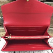 ルイヴィトン　ポルトフォイユ・サラ　モノグラム・ヴェルニ　カードケース　 小銭入れ　長財布　ダークレッド　M90152