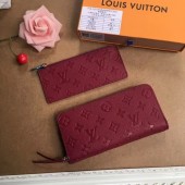 ルイヴィトン　ポルトフォイユ・クレマンス　カーフスキン　モノグラム　 カードケース　小銭入れ　長財布　ピンク　M60171