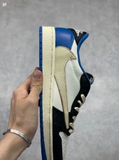 ナイキ 新作 本革 NIKE 靴 travis scott x fragment x air jordan aj1 low og sp military blue 通販＆送料込 NK013